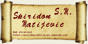 Spiridon Matijević vizit kartica